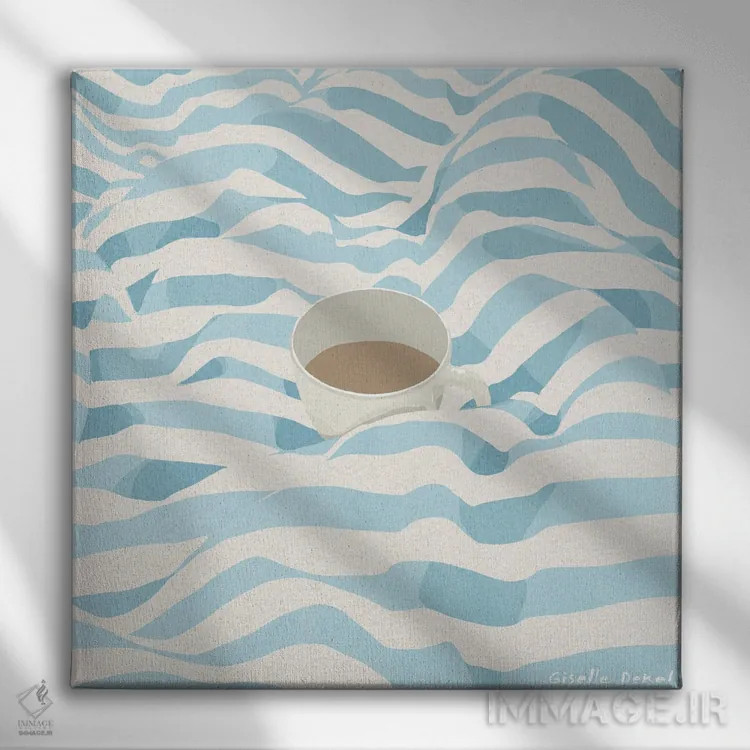 تابلو قهوه در رختخواب اثر گیسل دکل - نمای روبهرو روی دیوار