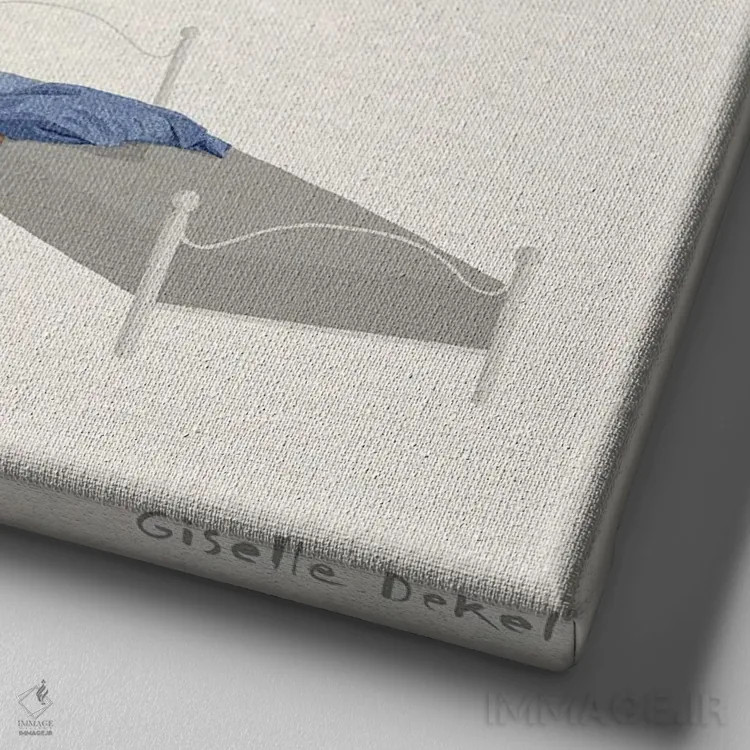 تابلو داستان قبل از خواب اثر گیسل دکل - نمای نزدیک بافت بوم