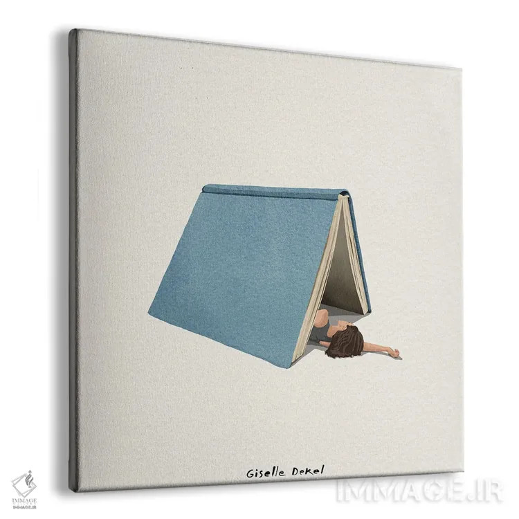 تابلو عاشق کتاب اثر گیسل دکل - نمای پرسپکتیو محصول