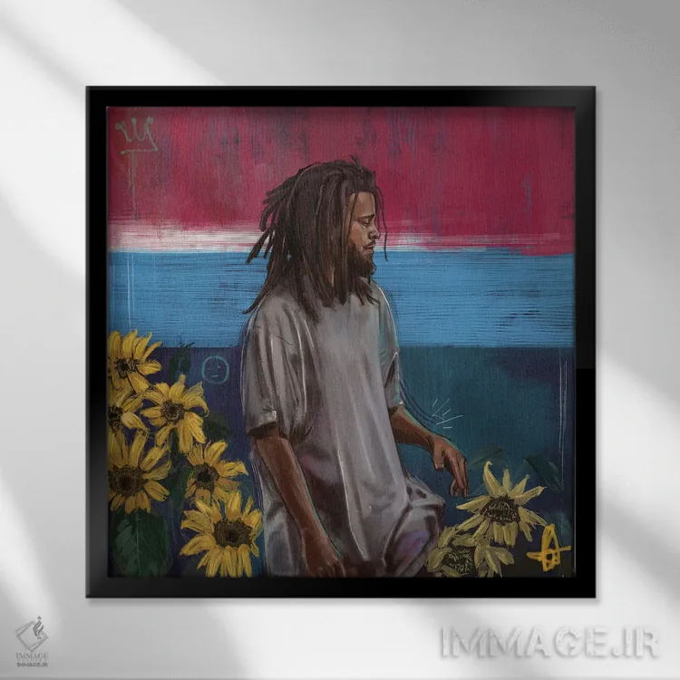 تابلو امروز گرم اثر گوردون رو - نمای قابدار مشکی