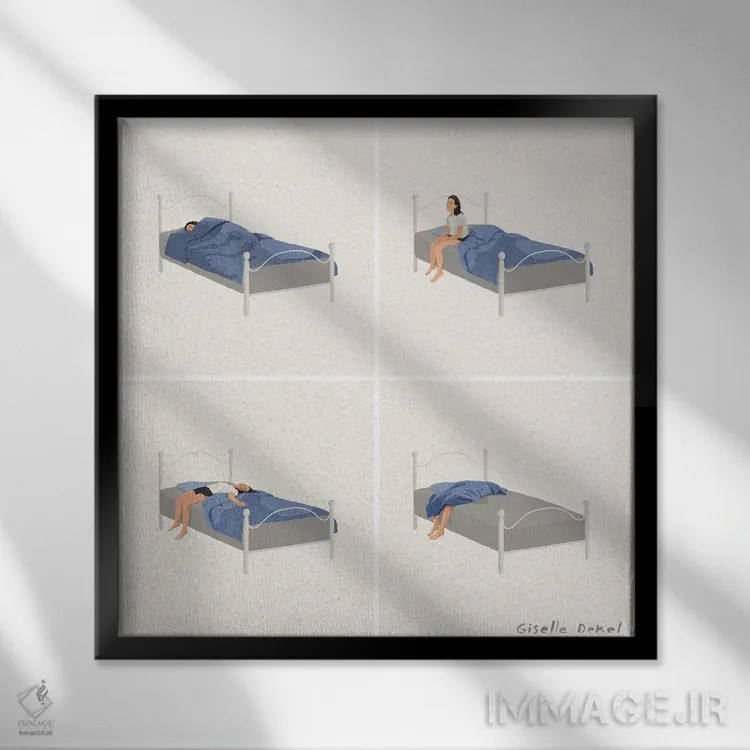 تابلو داستان قبل از خواب اثر گیسل دکل - نمای قابدار مشکی