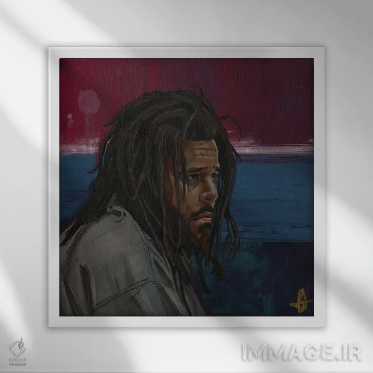 تابلو امروز آبی اثر گوردون رو - نمای قابدار سفید