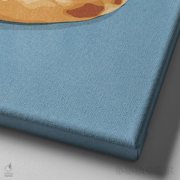 تابلو دختر پیتزایی اثر گیسل دکل - نمای نزدیک بافت بوم