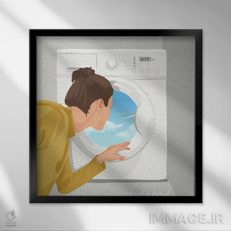 تابلو رویای تعطیلات اثر گیسل دکل - نمای قابدار مشکی