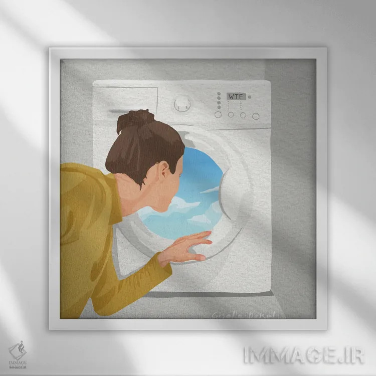 تابلو رویای تعطیلات اثر گیسل دکل - نمای قابدار سفید