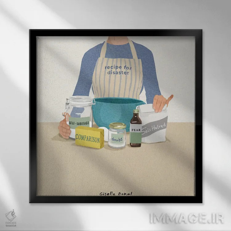 تابلو دستورالعمل فاجعه اثر گیسل دکل - نمای قابدار مشکی