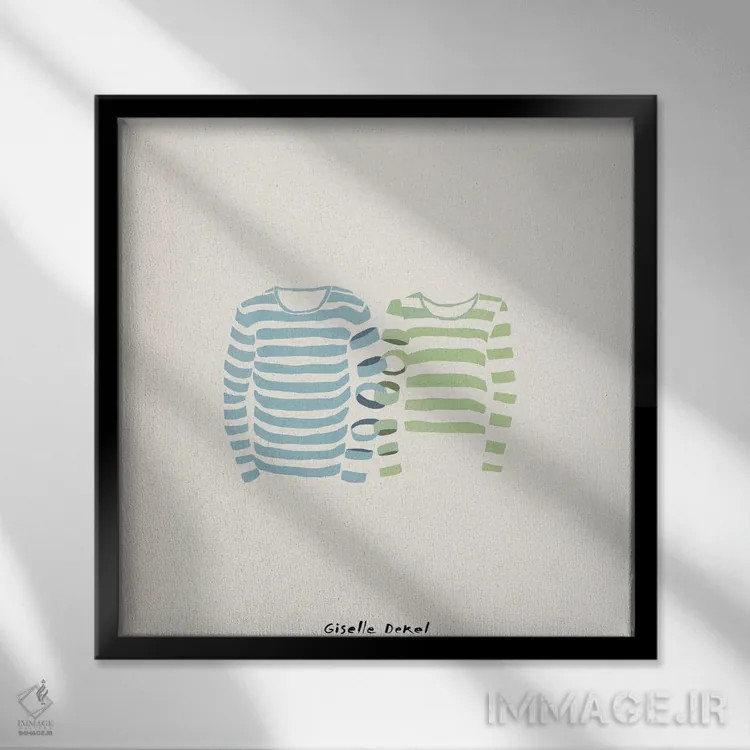 تابلو عاشقان اثر گیسل دکل - نمای قابدار مشکی