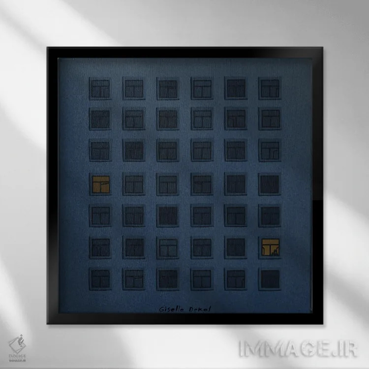 تابلو بیخوابی اثر گیسل دکل - نمای قابدار مشکی