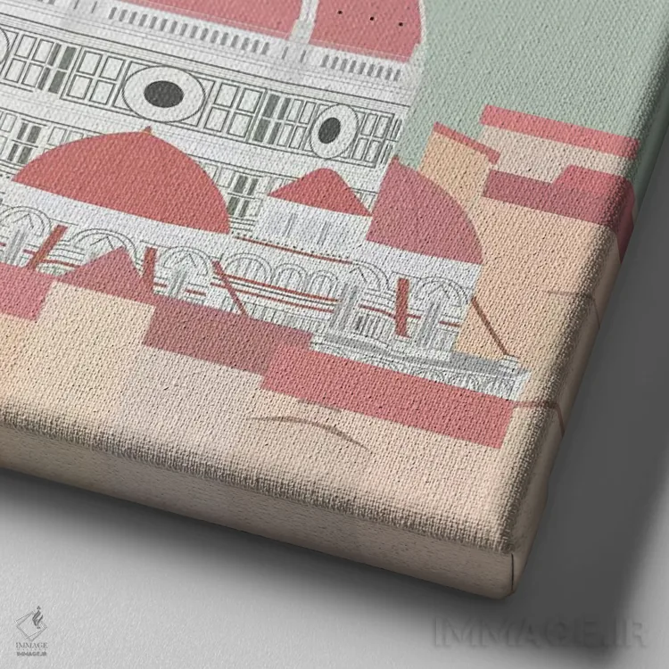 تابلو سفر به اروپا--فلورانس (ایتالیا) اثر گورلی سورنسن - نمای نزدیک بافت بوم