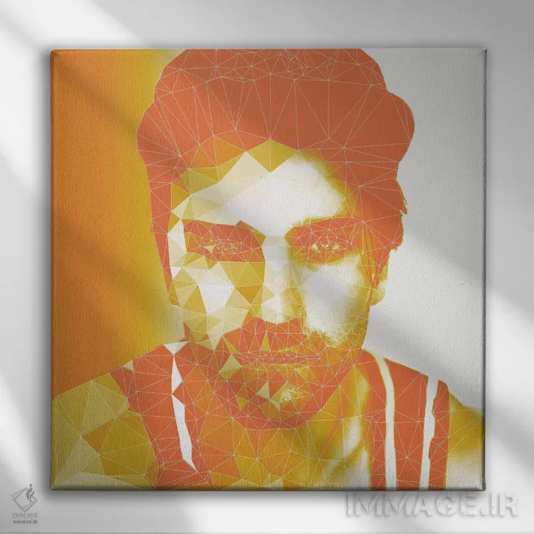 تابلو بسکتبالیست خیابانی، نارنجی غروب اثر فایو بای فایو کالکتیو - نمای روبهرو روی دیوار