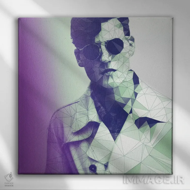 تابلو مدباز مه بنفش (مد و سبک) اثر فایو بای فایو کالکتیو - نمای روبهرو روی دیوار