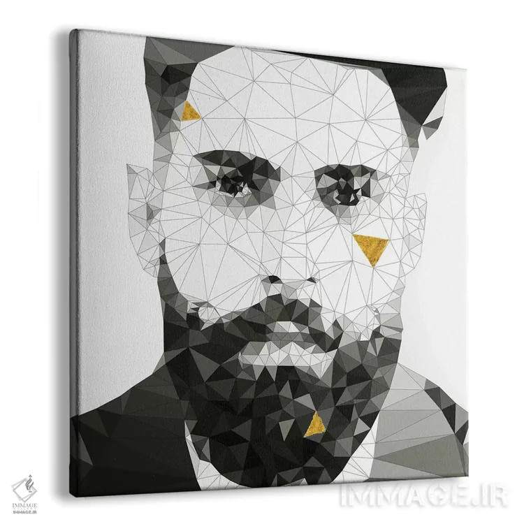 تابلو ریش هندسی (سیاه و سفید) اثر فایو بای فایو کالکتیو - نمای پرسپکتیو محصول