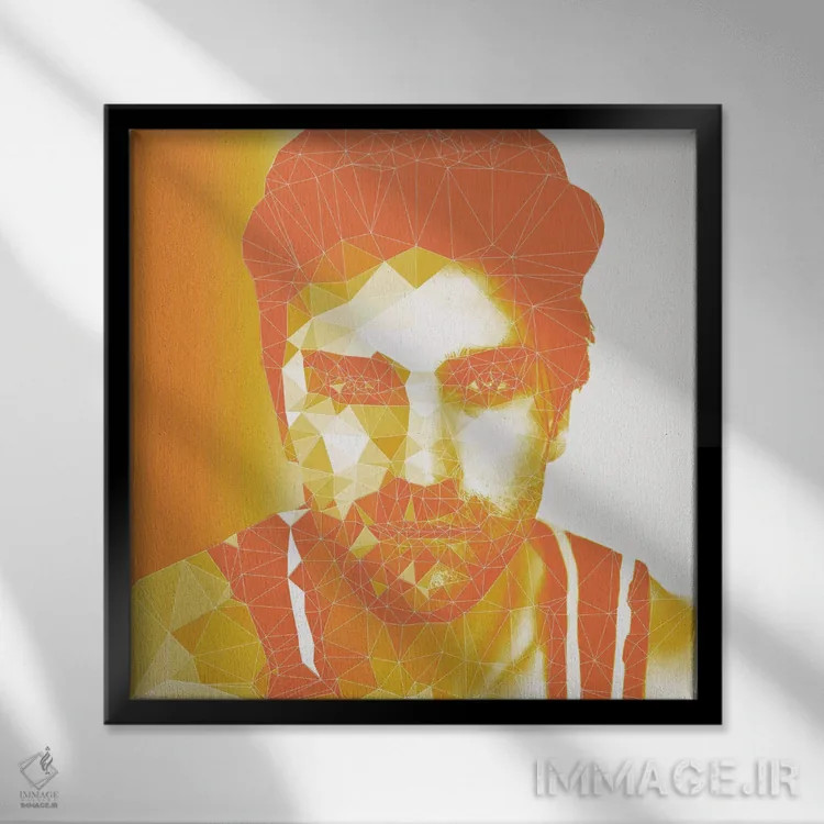 تابلو بسکتبالیست خیابانی، نارنجی غروب اثر فایو بای فایو کالکتیو - نمای قابدار مشکی