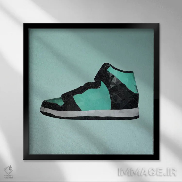 تابلو کفش اسبی دانک: صبحانه در تیفانی (مد و کفش) اثر فایو بای فایو کالکتیو - نمای قابدار مشکی