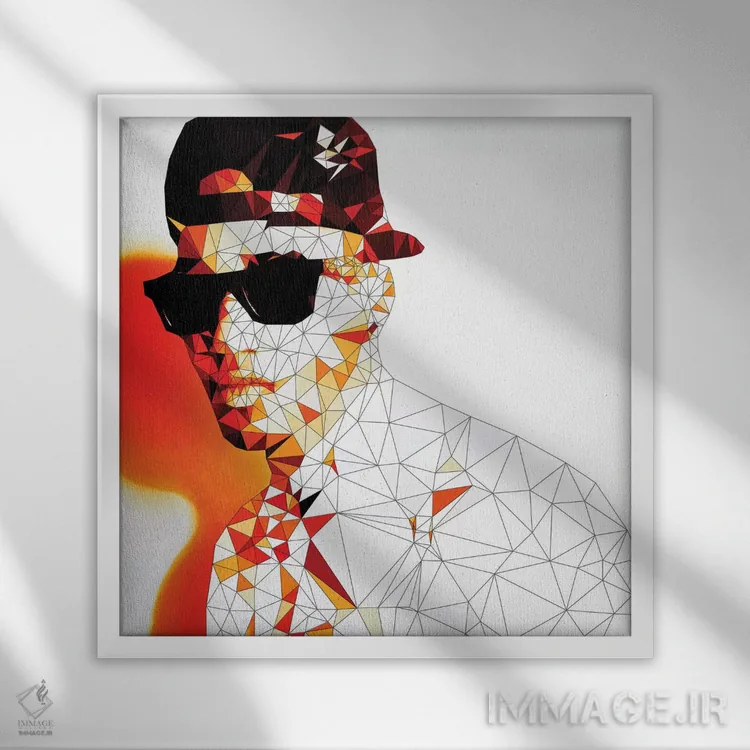 تابلو عینک آفتابی استانا (رنگی) اثر فایو بای فایو کالکتیو - نمای قابدار سفید