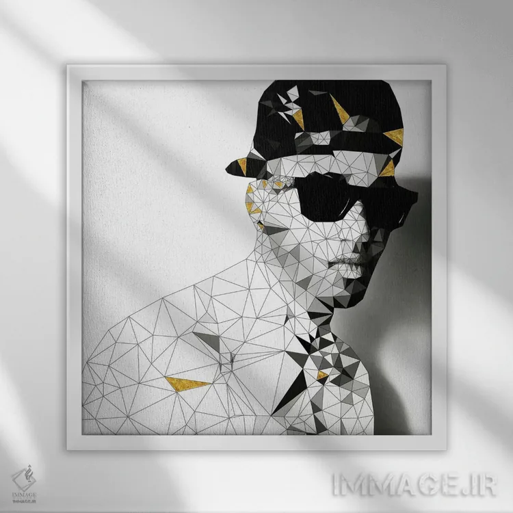 تابلو عینک آفتابی استانا (سیاه و سفید) اثر فایو بای فایو کالکتیو - نمای قابدار سفید