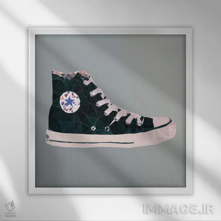 تابلو کفش چاک تیلور آلاستار: مشکی (مد و کفش) اثر فایو بای فایو کالکتیو - نمای قابدار سفید