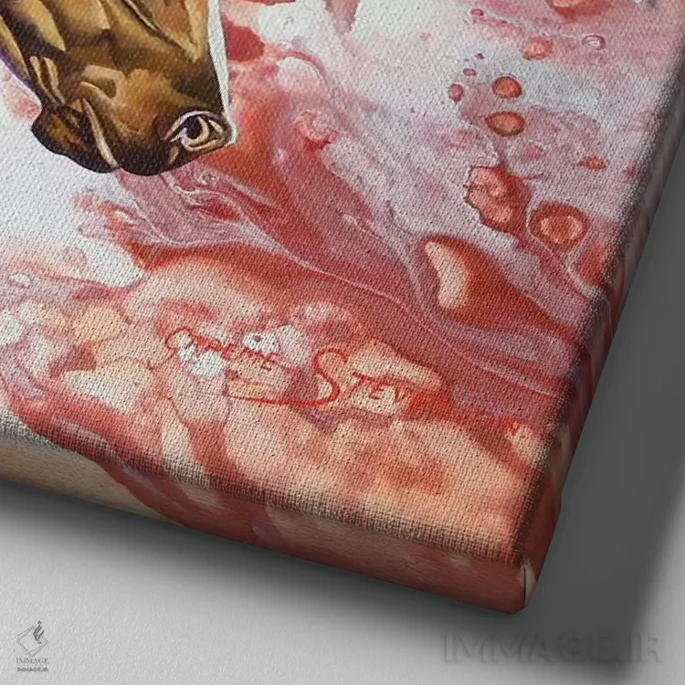 تابلو خون اسب نر اثر گرائیم استیونسون - نمای نزدیک بافت بوم