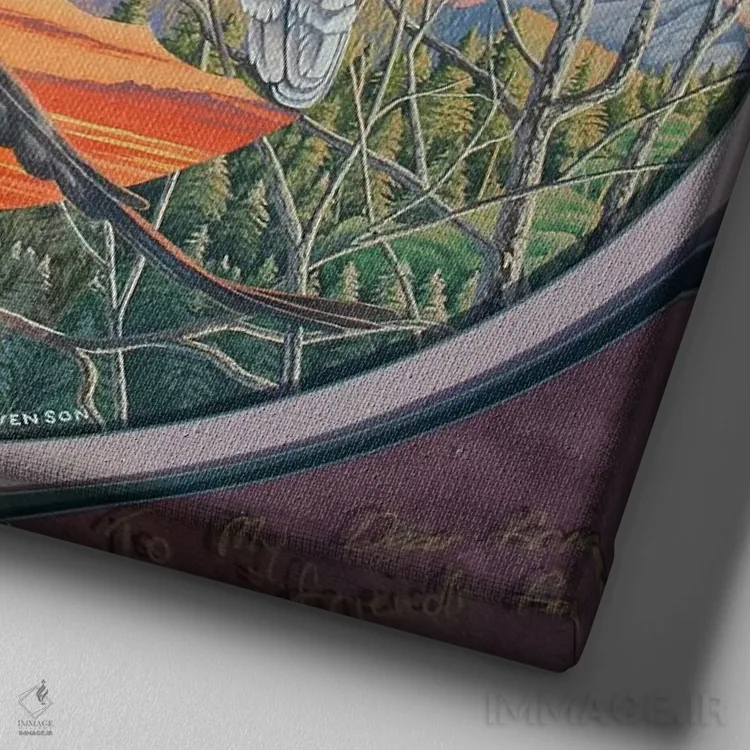 تابلو عقابها اثر گرائیم استیونسون - نمای نزدیک بافت بوم