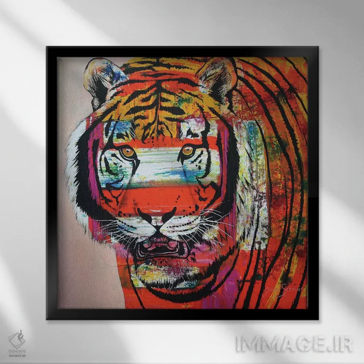 تابلو چشمهای سوزان درخشان اثر گرائیم استیونسون - نمای قابدار مشکی