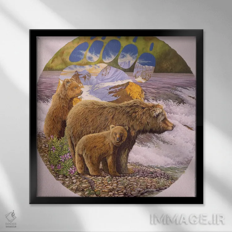 تابلو در کنار نهر اثر گرائیم استیونسون - نمای قابدار مشکی