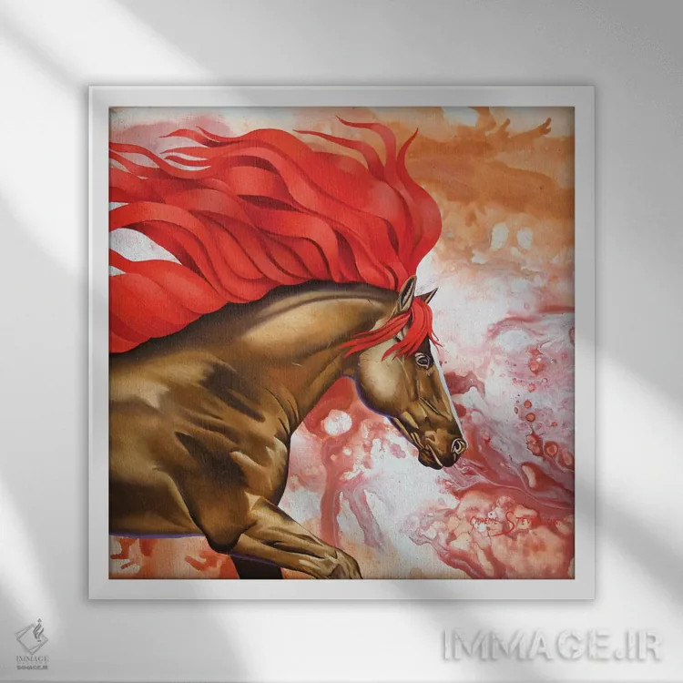 تابلو خون اسب نر اثر گرائیم استیونسون - نمای قابدار سفید