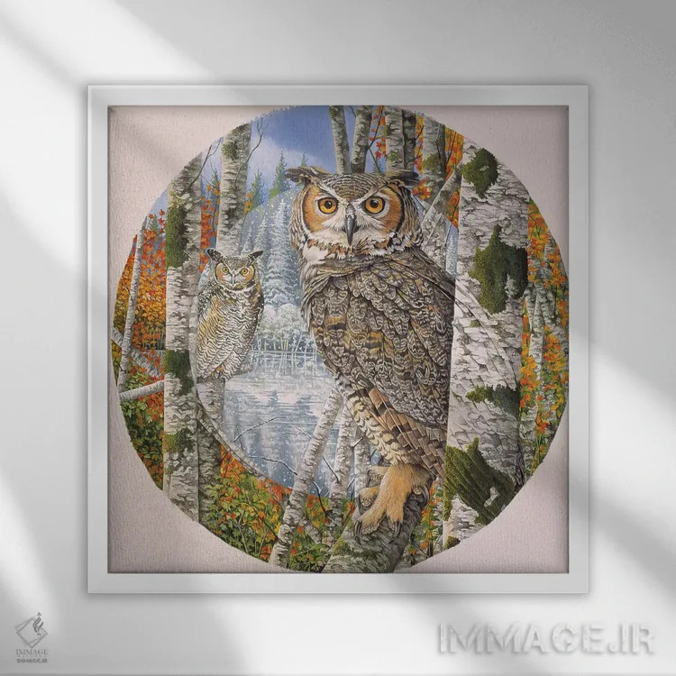 تابلو استتار شاخدار عظیم اثر گرائیم استیونسون - نمای قابدار سفید