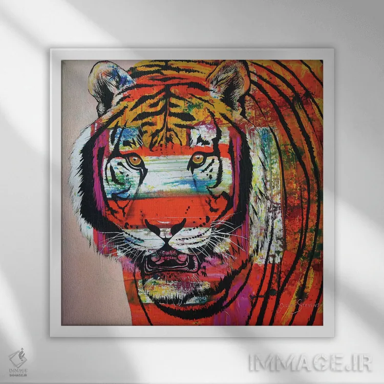 تابلو چشمهای سوزان درخشان اثر گرائیم استیونسون - نمای قابدار سفید