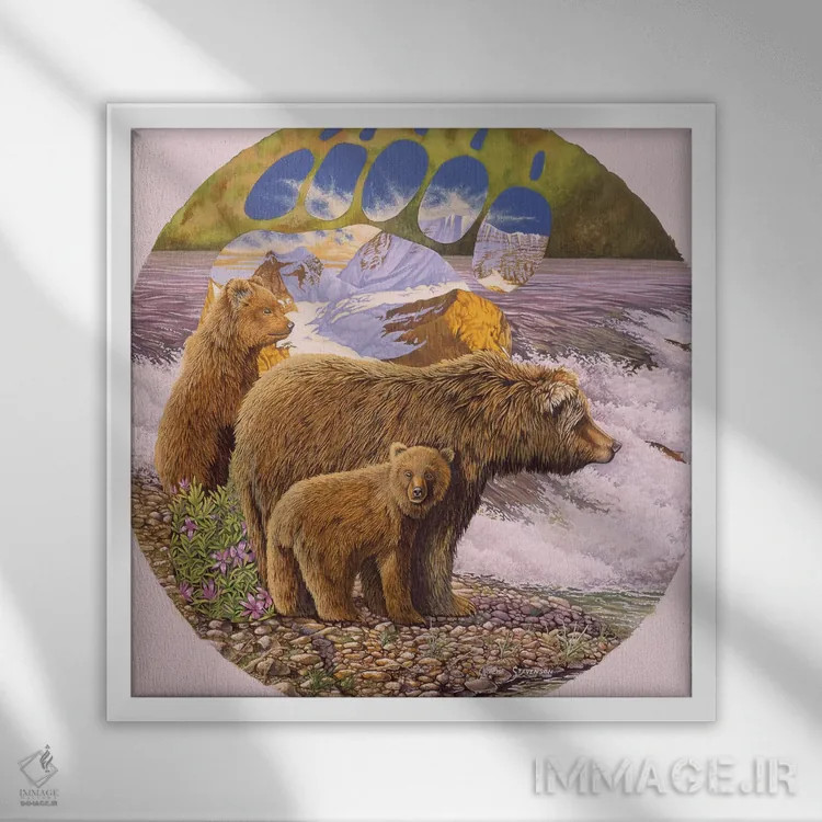 تابلو در کنار نهر اثر گرائیم استیونسون - نمای قابدار سفید