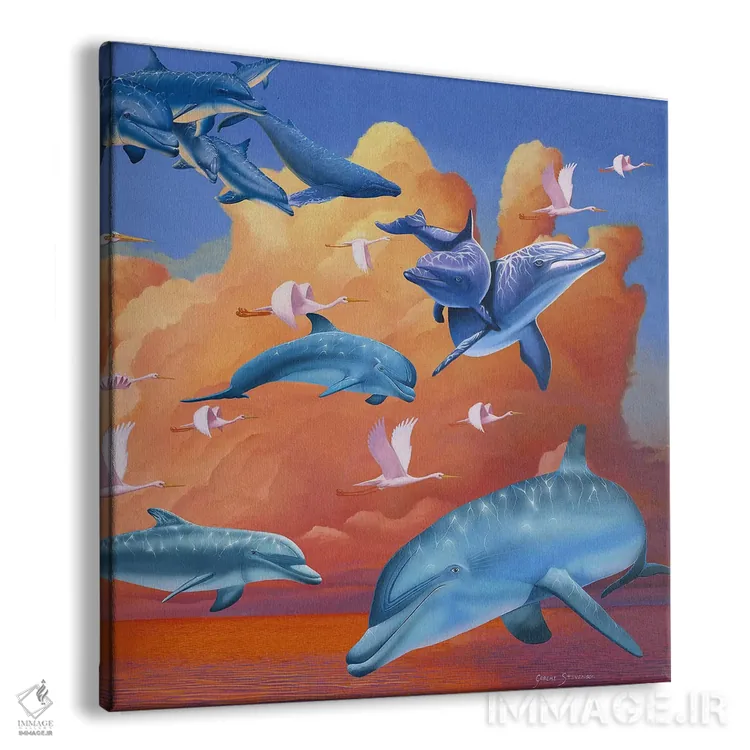 تابلو ابرهای دلفینی اثر گرائیم استیونسون - نمای پرسپکتیو محصول