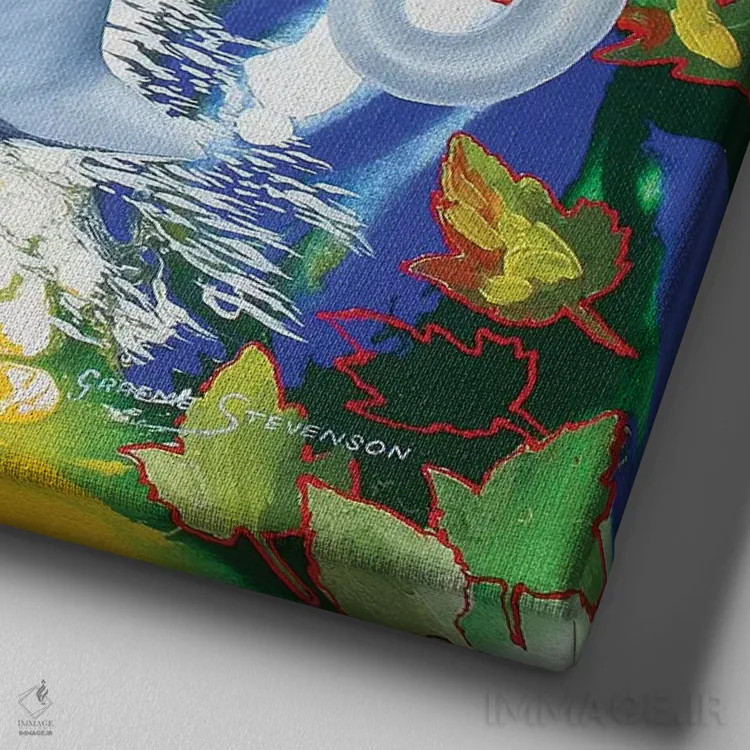 تابلو جایی دوردست اثر گرائیم استیونسون - نمای نزدیک بافت بوم