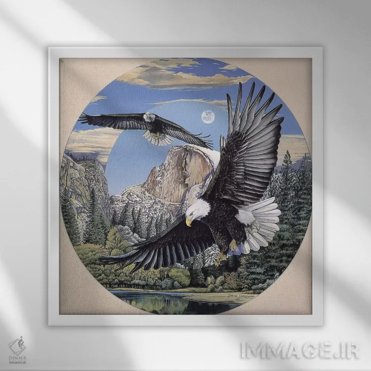 تابلو شکوه یوسمیتی اثر گرائیم استیونسون - نمای قابدار سفید