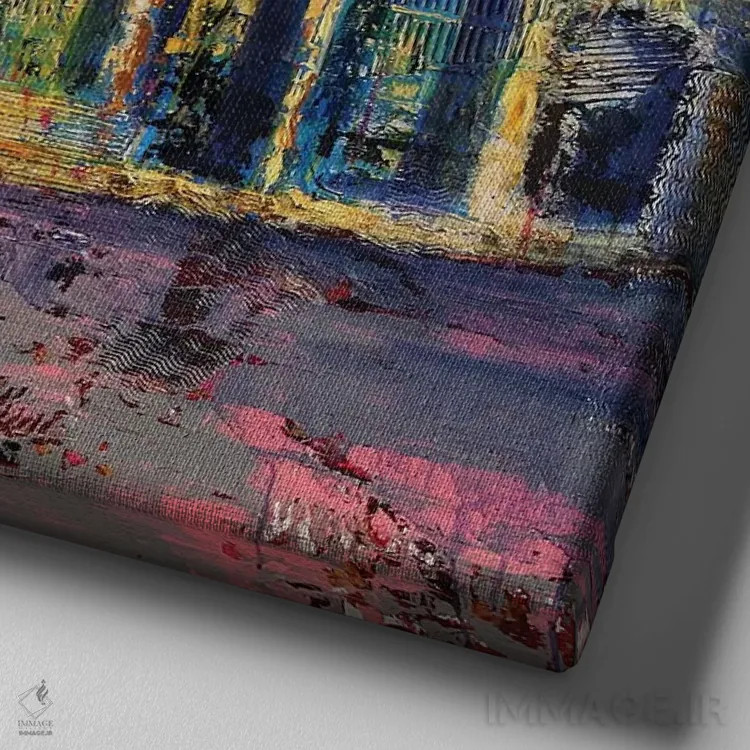 تابلو پپلوم (ژانر ادبی یا سینمایی) اثر دیوید گیستا - نمای نزدیک بافت بوم