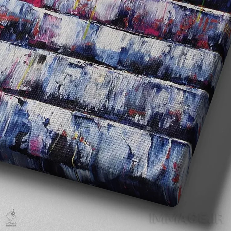 تابلو پلههای بالا اثر دیوید گیستا - نمای نزدیک بافت بوم