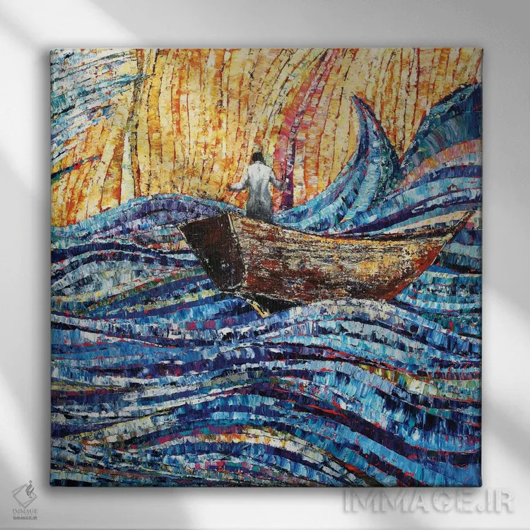 تابلو توفان اثر دیوید گیستا - نمای روبهرو روی دیوار