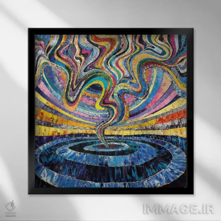 تابلو آتشفشان اثر دیوید گیستا - نمای قابدار مشکی