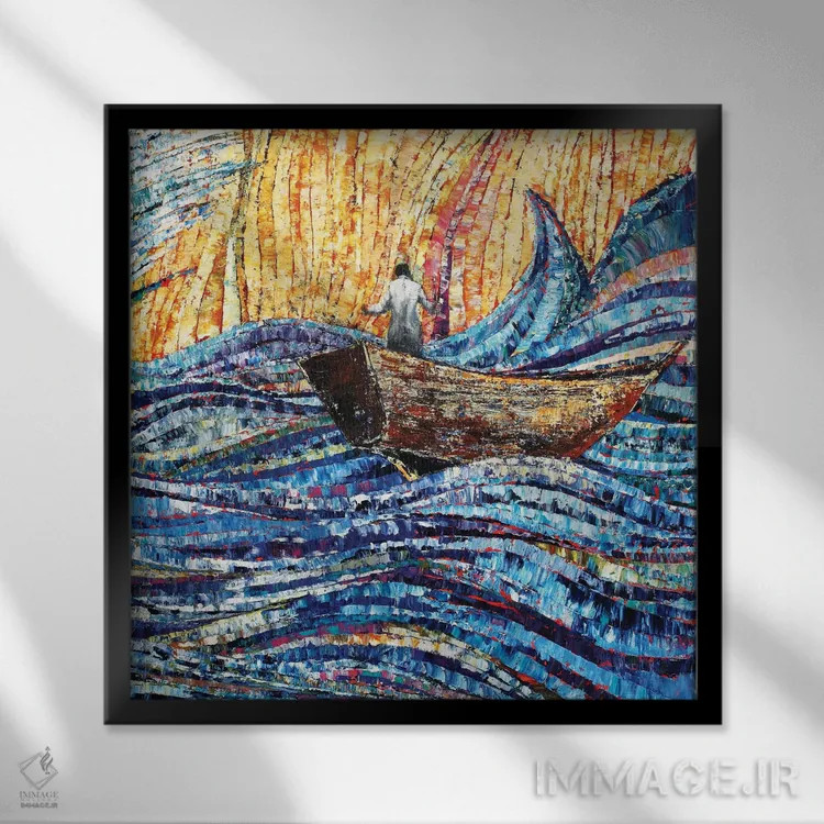 تابلو توفان اثر دیوید گیستا - نمای قابدار مشکی