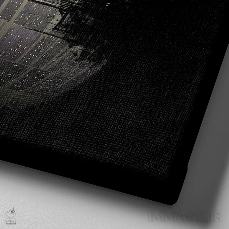 تابلو سیب ستاره مرگ (الهام از جنگ ستارگان) اثر آندریا گاتی - نمای نزدیک بافت بوم