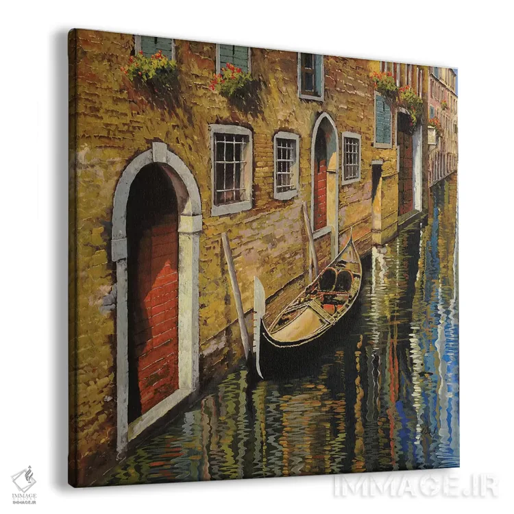 تابلو گوندولا بر روی کانال اثر گویدو بورلی - نمای پرسپکتیو محصول