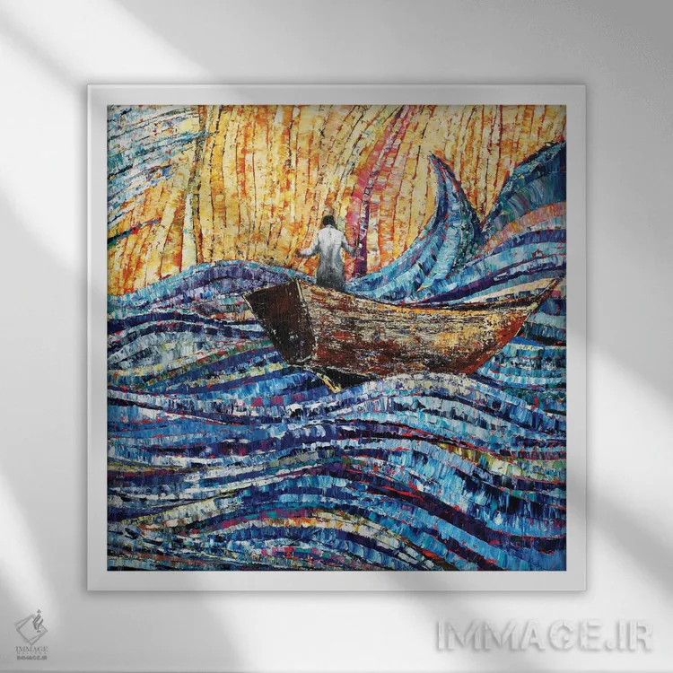 تابلو توفان اثر دیوید گیستا - نمای قابدار سفید