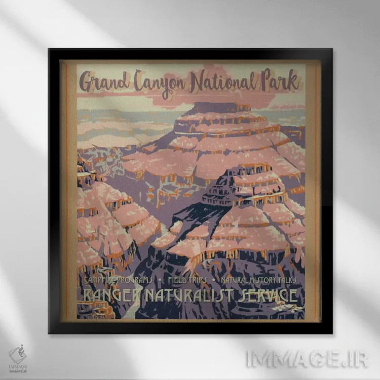 تابلو پارک ملی گرند کنیون اثر گرافیتی استودیوها (استودیوی طراحی و چاپ) - نمای قابدار مشکی