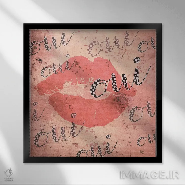 تابلو صحبتهای خیابان پاریسی اثر گرافیتی استودیوها (استودیوی طراحی و چاپ) - نمای قابدار مشکی