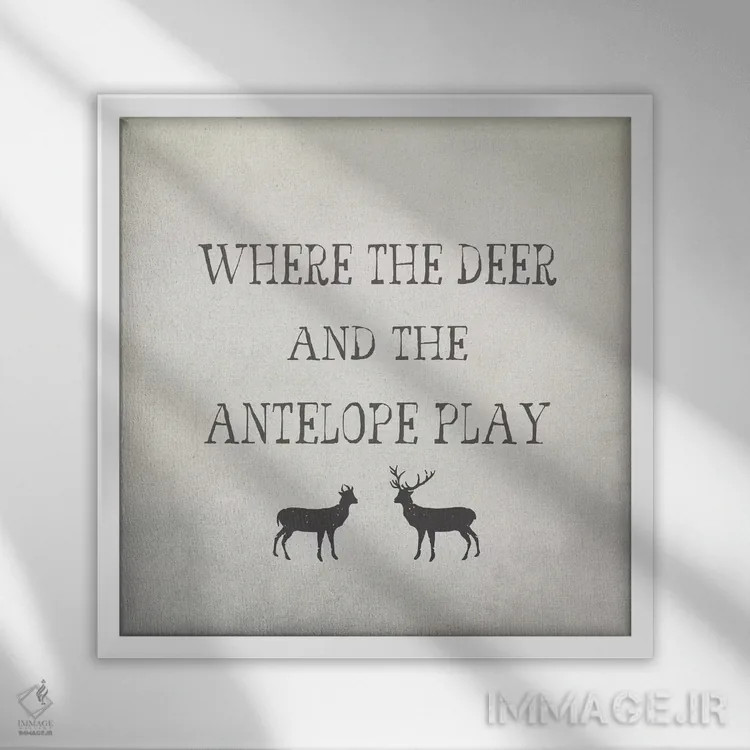 تابلو جایی که گوزن و آنتیلوپها هستند اثر گرافیتی استودیوها (استودیوی طراحی و چاپ) - نمای قابدار سفید