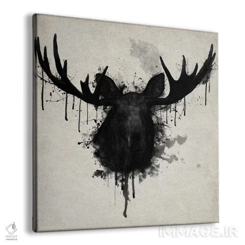 تابلو گوزن شمالی عمودی اثر نیکلاس گوستافسون - نمای پرسپکتیو محصول