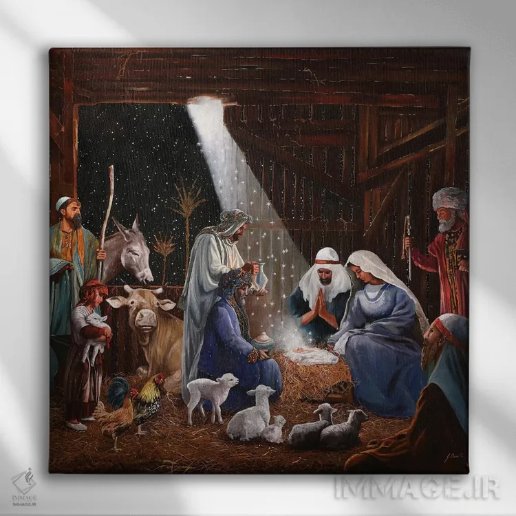 تابلو تولد در نظم اثر گویدو بورلی - نمای روبهرو روی دیوار