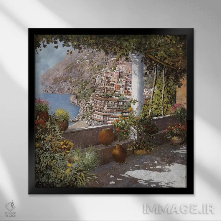 تابلو تراس در پوزیتانو اثر گویدو بورلی - نمای قابدار مشکی