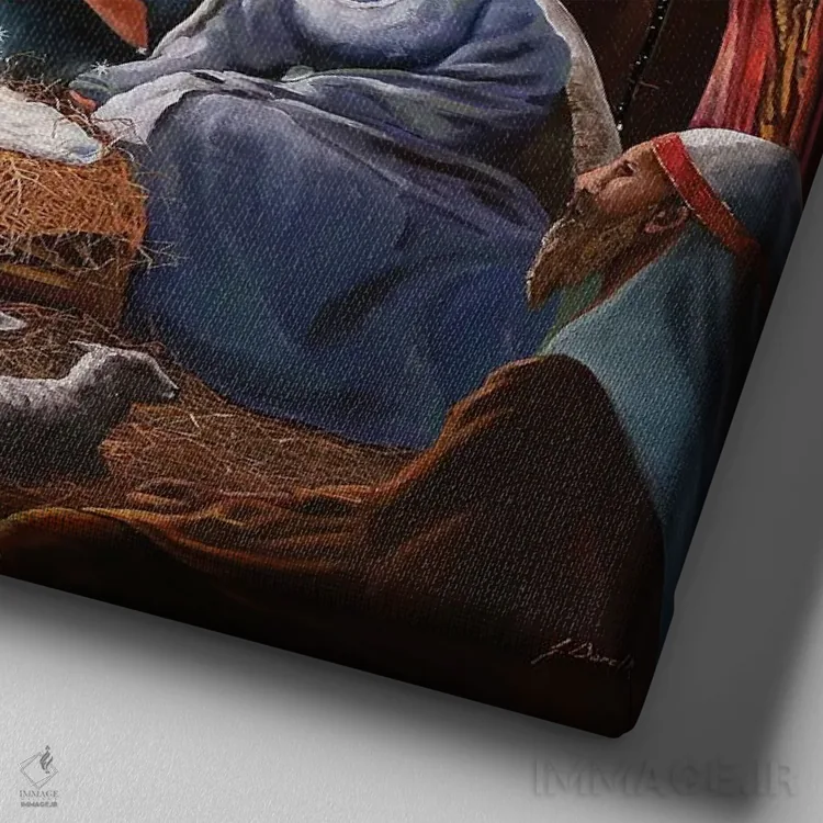 تابلو تولد در نظم اثر گویدو بورلی - نمای نزدیک بافت بوم