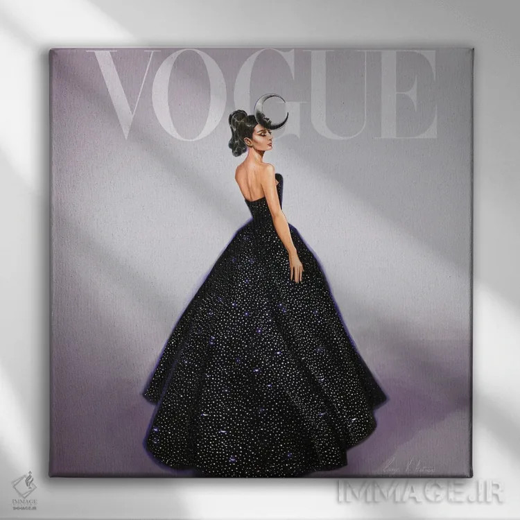 تابلو کاور ووگ آدری هپبورن اثر جورج وی. آنتونیـو - نمای روبهرو روی دیوار