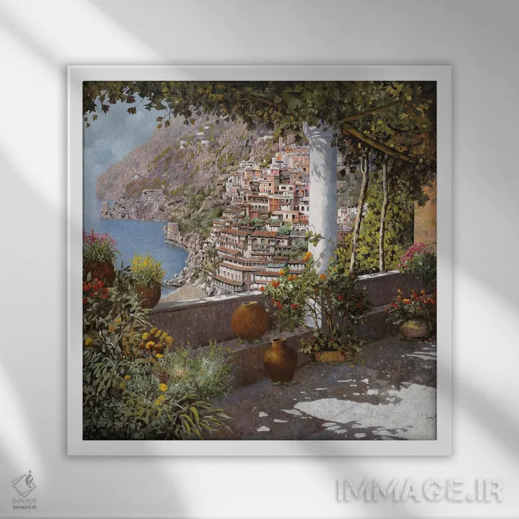 تابلو تراس در پوزیتانو اثر گویدو بورلی - نمای قابدار سفید