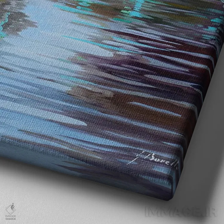 تابلو ونیز صورتی اثر گویدو بورلی - نمای نزدیک بافت بوم